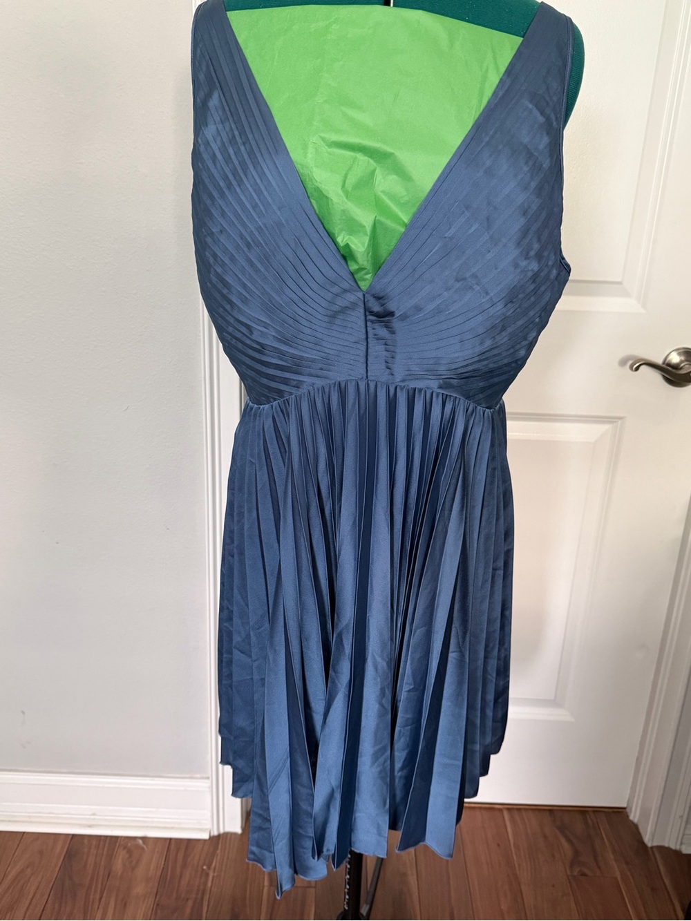 Abercrombie & Fitch Navy One-Shoulder Pleated Cocktail Dress